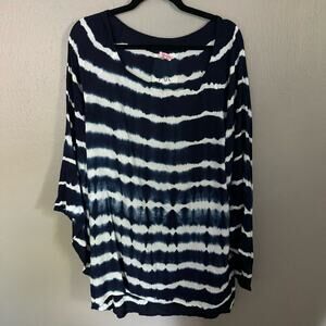 JOHNNY WAS Tie Dye Tunic Top Oversized Size Small light weight rayon casual